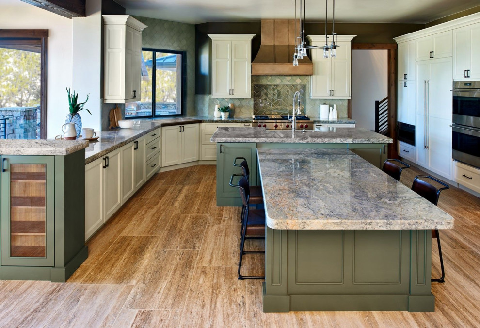 Example of a mountain style kitchen design in Denver