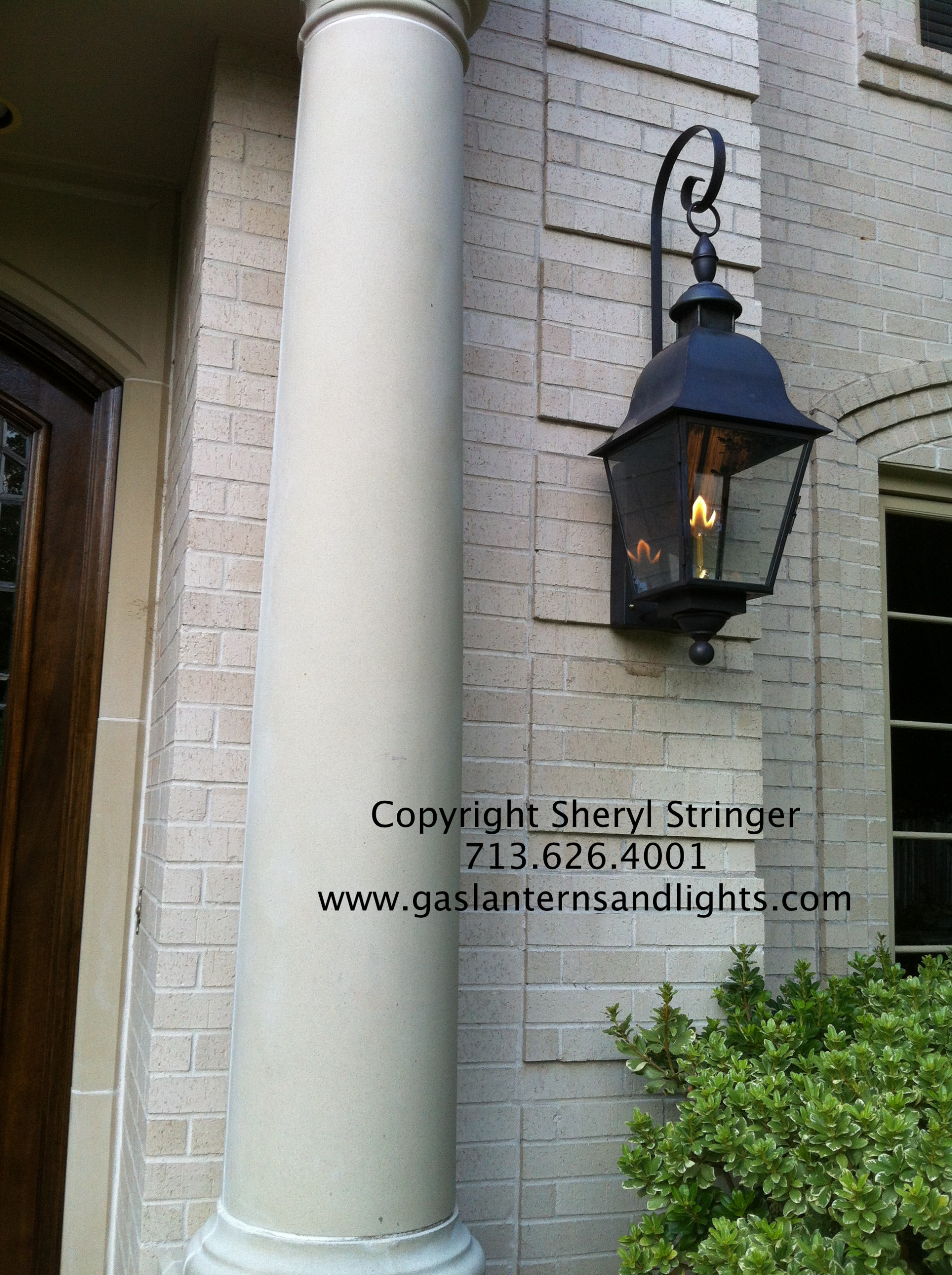 Sheryl's Tuscan Gas Lantern with Top Curl