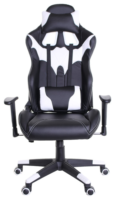 Batman Series Ergonomic Video Gaming Chair Race Car Style White