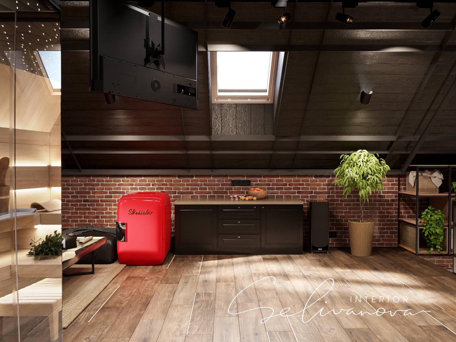 Комната отдыха с сауной в частном доме