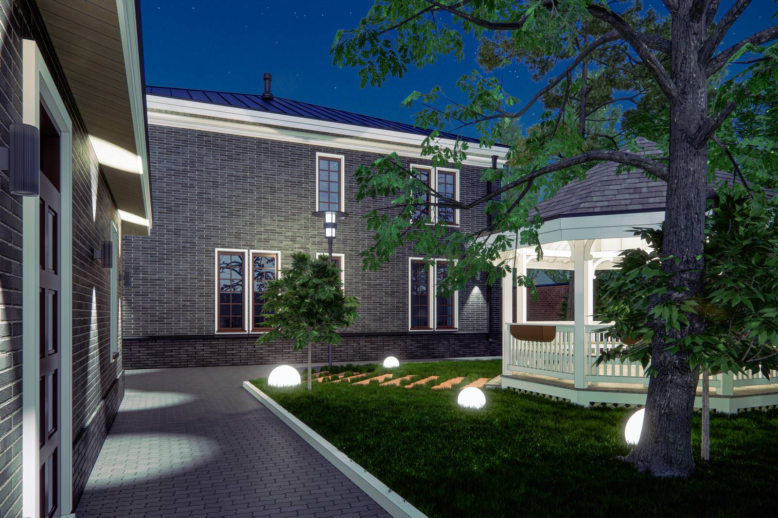 Жилой дом с гаражным комплексом