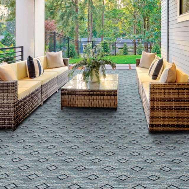 Barbados Custom Cut Indoor/Outdoor Area Rug Collection, 4x4 Scandinavian Outdoor Rugs by