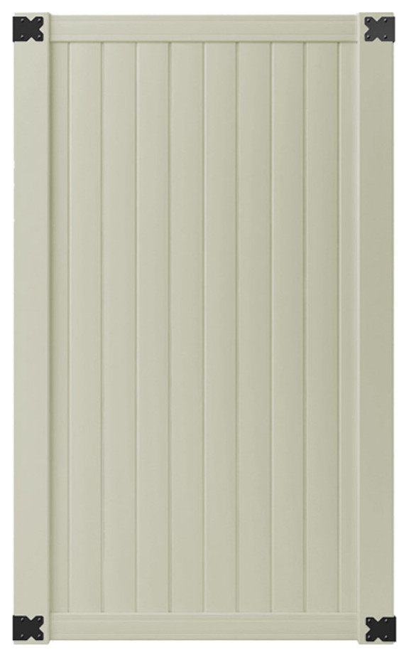 PicketLock 31/2 ft. x 6 ft. Olympia Tan Vinyl Privacy Fence Gate