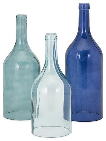 Monteith Blue Cloche Bottles, Set of 3