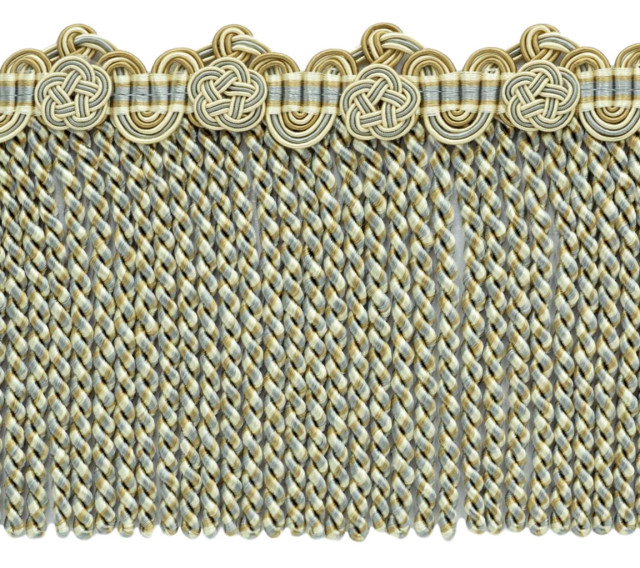 Bullion fringe Trim with Scroll & Rosette Header, Color LX03 [Sold By