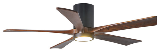 Irene 5 Hugger 52 Ceiling Fan With Light Kit Walnut Wood Blades And Remote Ma