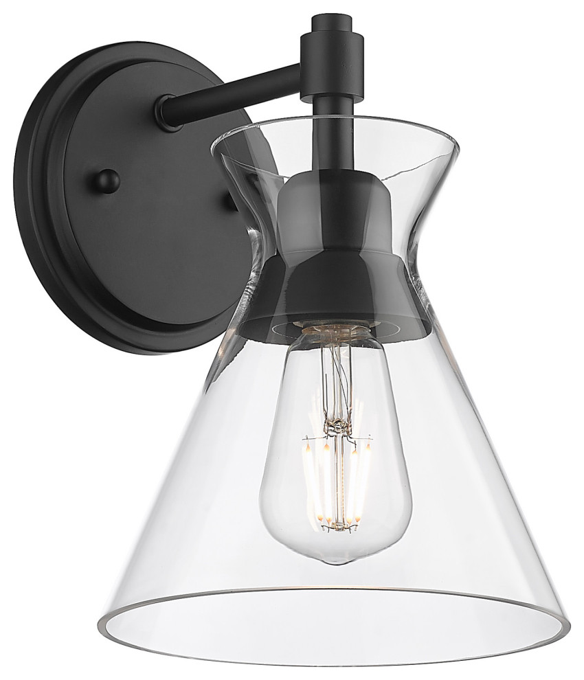 Golden Lighting 05111W CLR Malta 10" Tall Bathroom Sconce