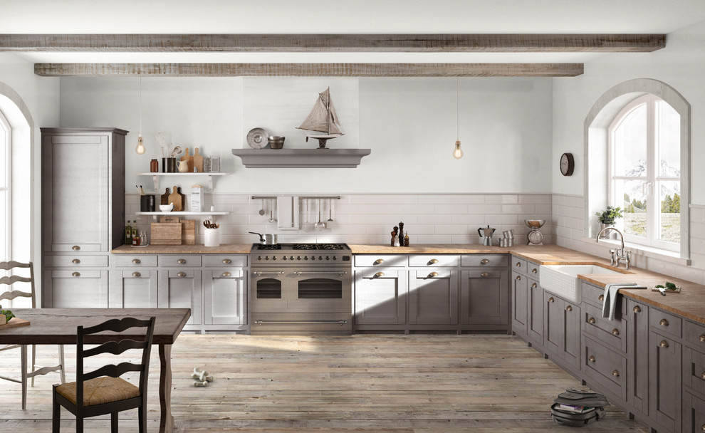 Mountain style kitchen photo in New York
