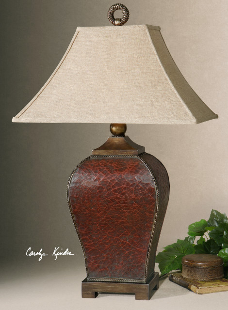 Uttermost Patala Crackled Table Lamp, Red