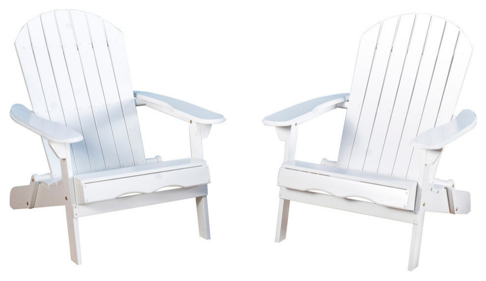 GDF Studio Milan Outdoor Rustic Acacia Wood Folding Adirondack Chair