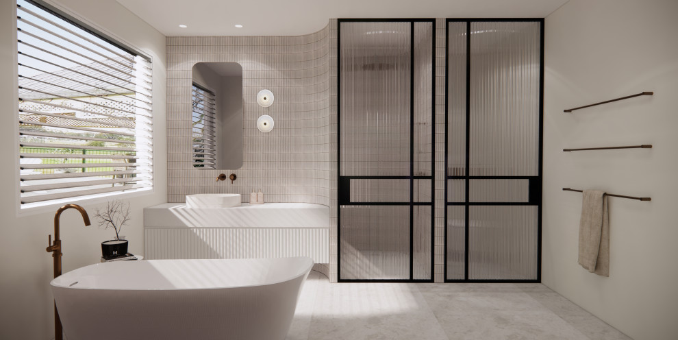 This is an example of a contemporary bathroom in Brisbane.