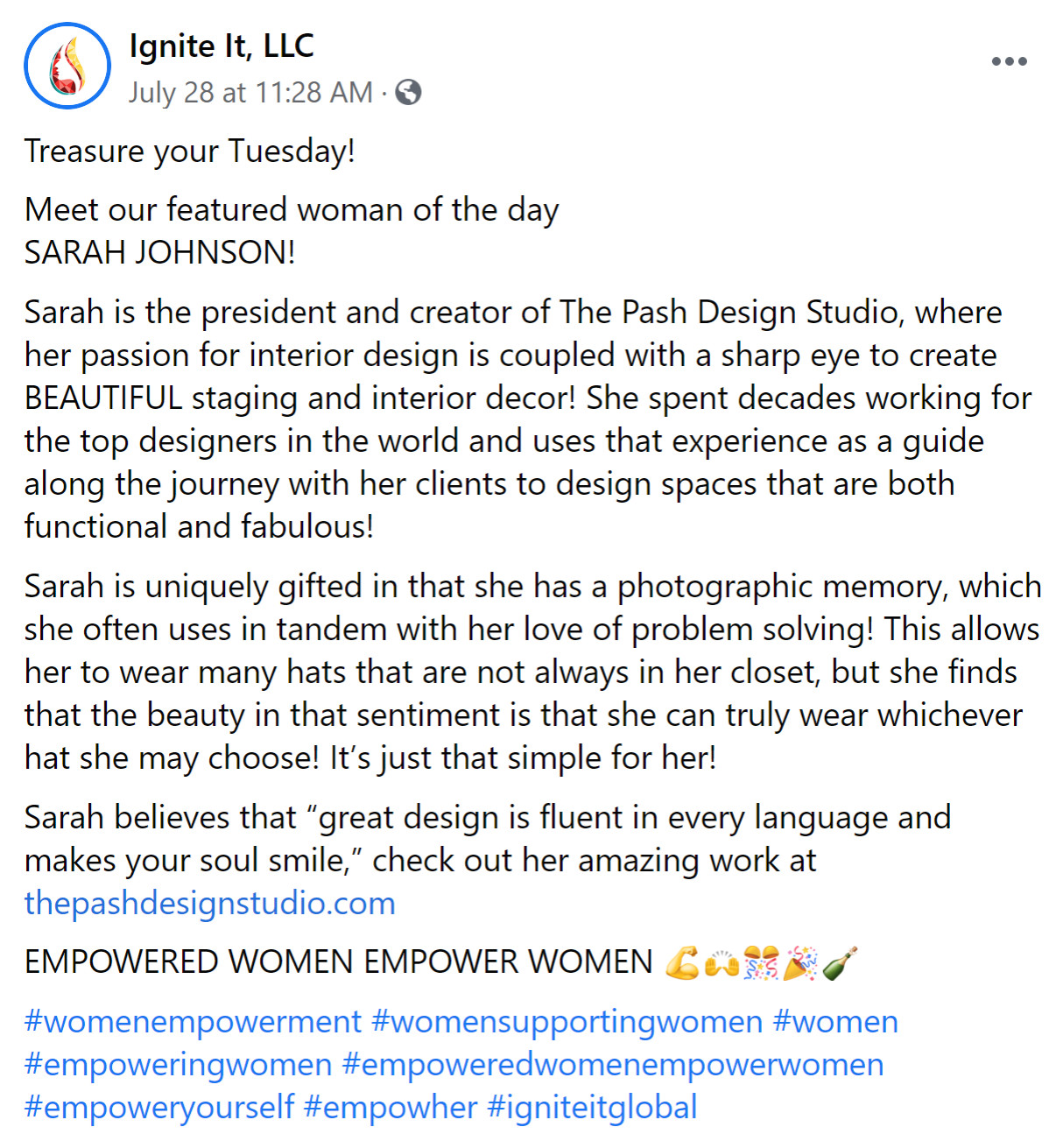 Ignite It - Featured Woman of The Day!