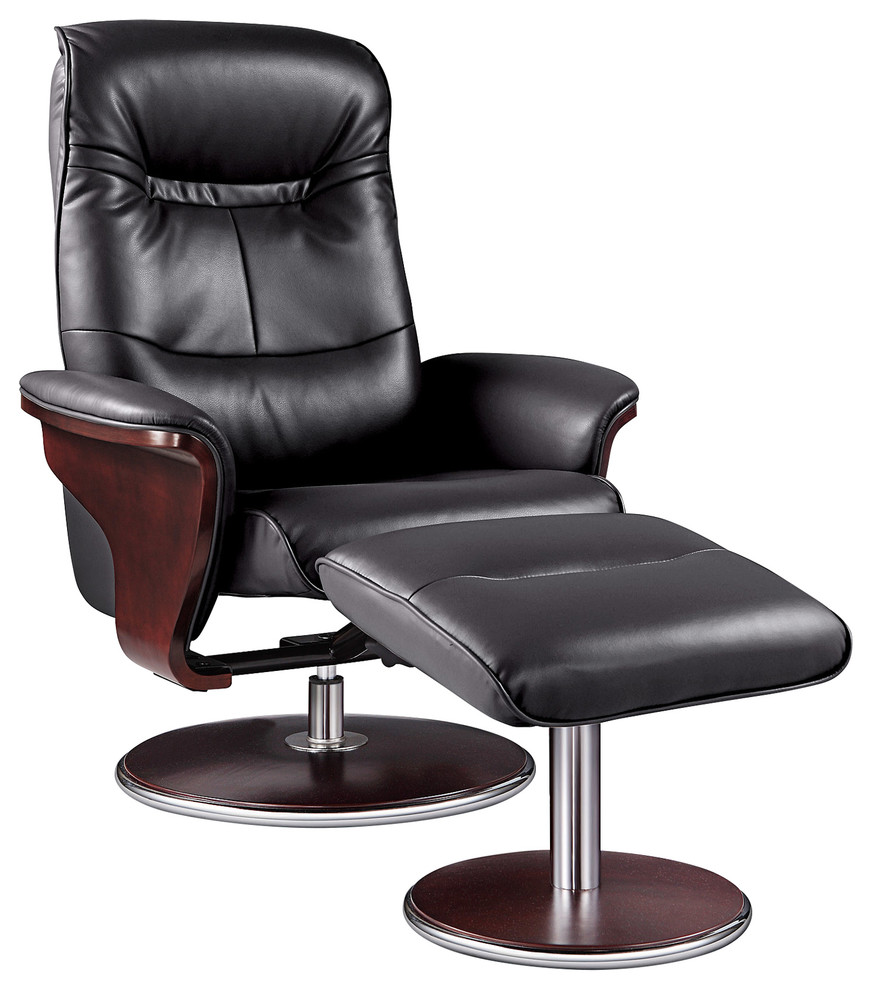 black swivel reclining chair