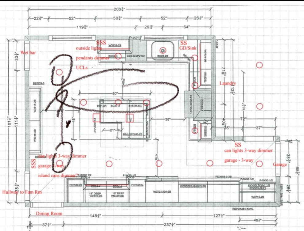 Pendants or recessed lights over island with 8' ceilings?