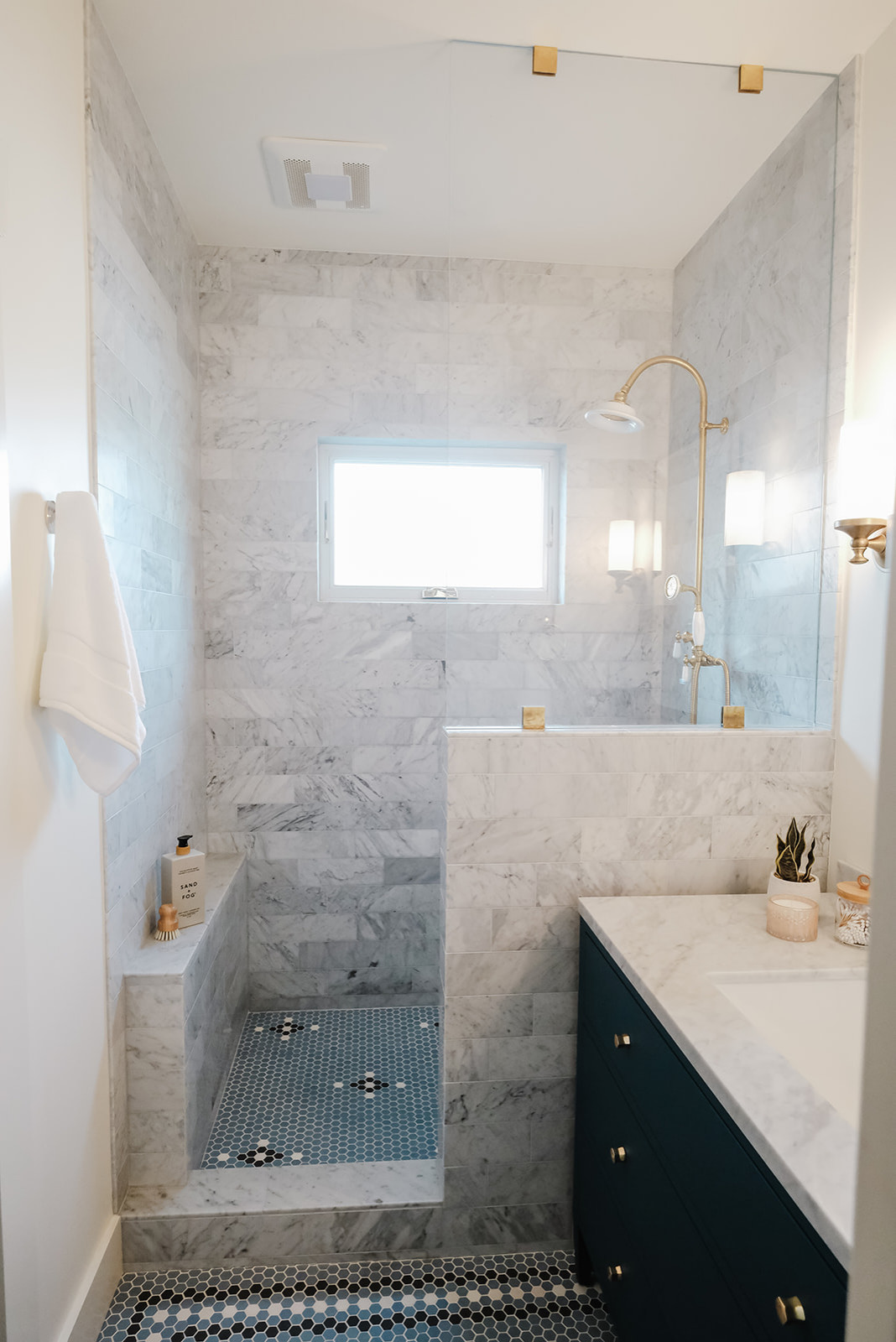 Timeless Marble & Brass Bathroom Remodel