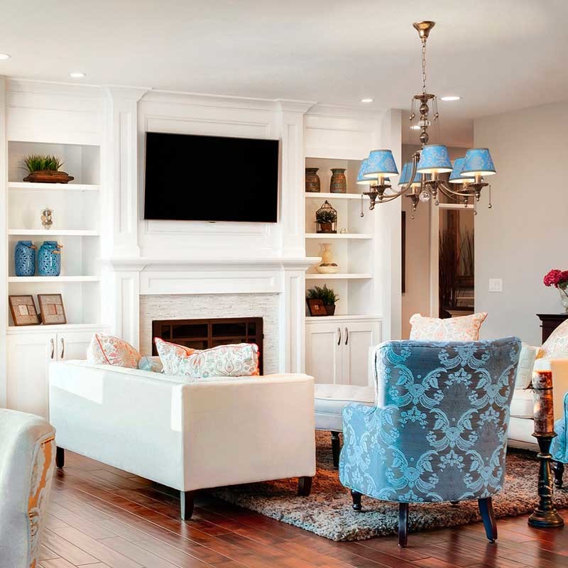 Голубой в интерьере