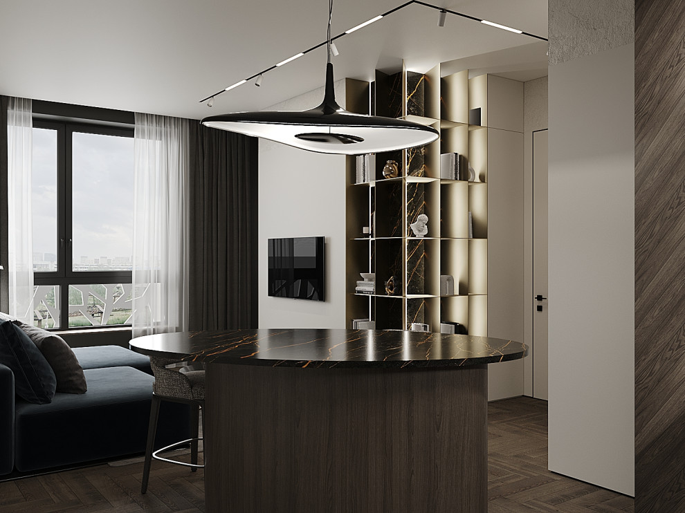 Квартира-студия в холодных тонах