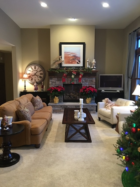 Example of a transitional home design design in Minneapolis