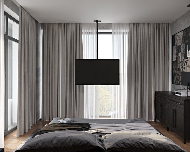 Квартира музыкантаФрагмент спальни для пары