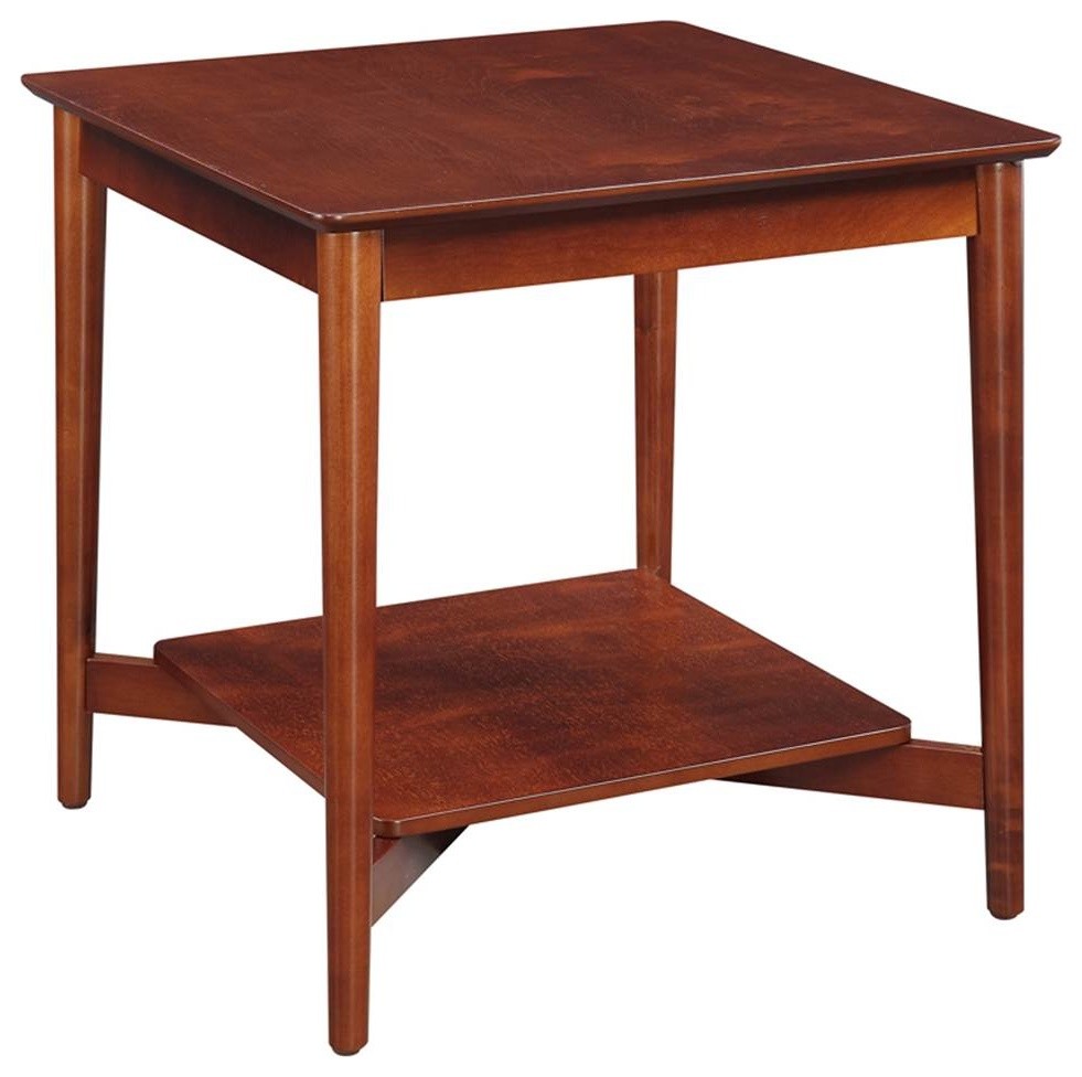 Square End Table in Mahogany Finish Midcentury Side Tables And End