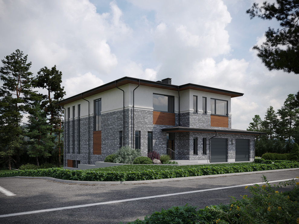 Дизайн фасад дома в КП Дубрава