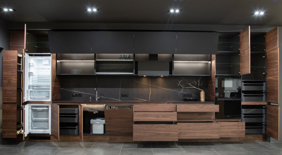 Свежая идея для дизайна: кухня в стиле лофт - отличное фото интерьера