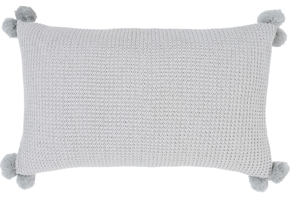 Halima Light Gray Cotton Pillow