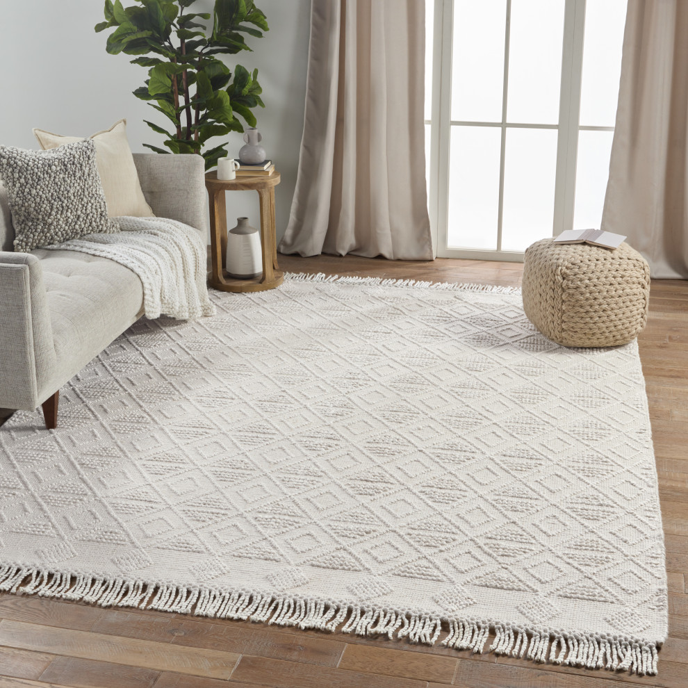 Jaipur Living Esma Indoor/Outdoor Geometric White/Ivory Area Rug, 8'x10