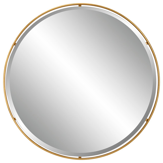 Uttermost Canillo Gold Round Mirror - Contemporary - Wall Mirrors - by ...