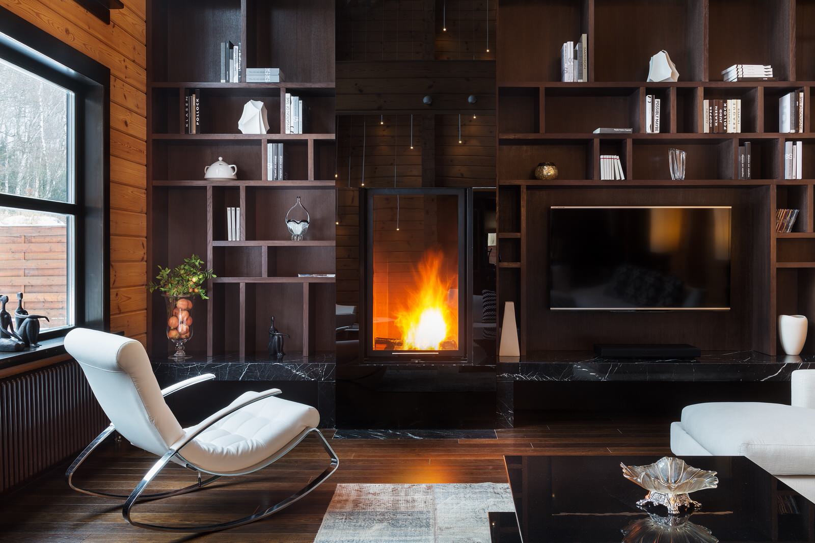 Интерьер деревянного особняка в подмосковном посёлке "Никольские озера"