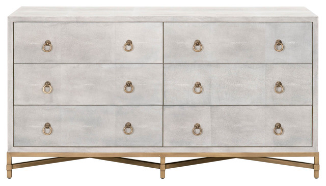 Strand 6 Drawer Double Dresser Transitional Dressers By Orient Express Furniture Strand 6 Drawer Double Dresser Transitional Dressers By Orient Express Furniture