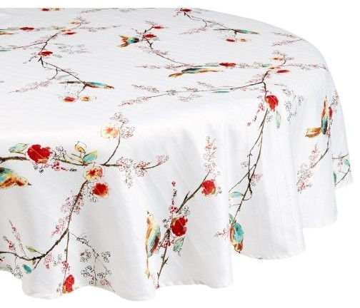 Lenox Chirp Print Multi Color Spill Proof Tablecloth Contemporary Lenox Chirp Print Spill Proof 52 X70 Oblong Tablecloth