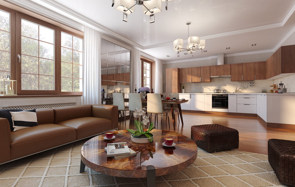 Гостиная в 2-комнатной квартире в стиле ар-деко