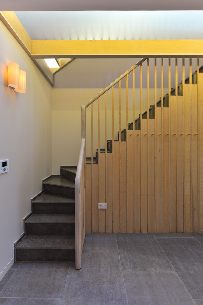 This is an example of a transitional l-shaped staircase in London.