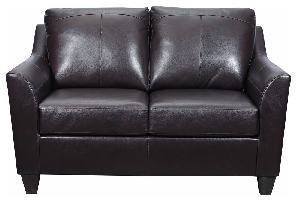 Acme Cocus Loveseat With Espresso Top Grain Leather Match Finish 55781