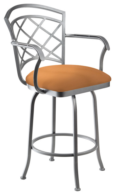 Mandy 26 Counter Height Swivel, Leather Swivel Bar Stools With Arms