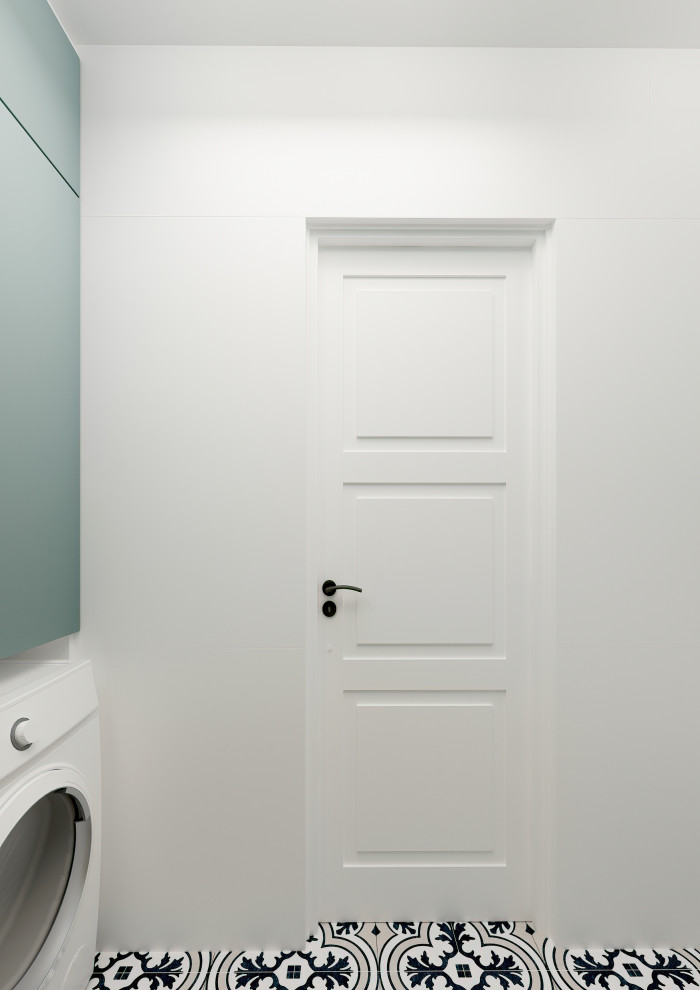 Душевая в бирюзовых тонах