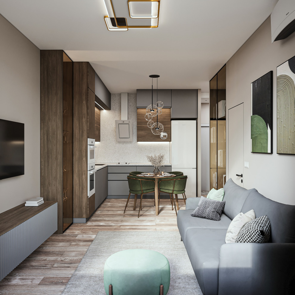 ЖК Nagatino i-Land. Кухня-гостиная 20м2