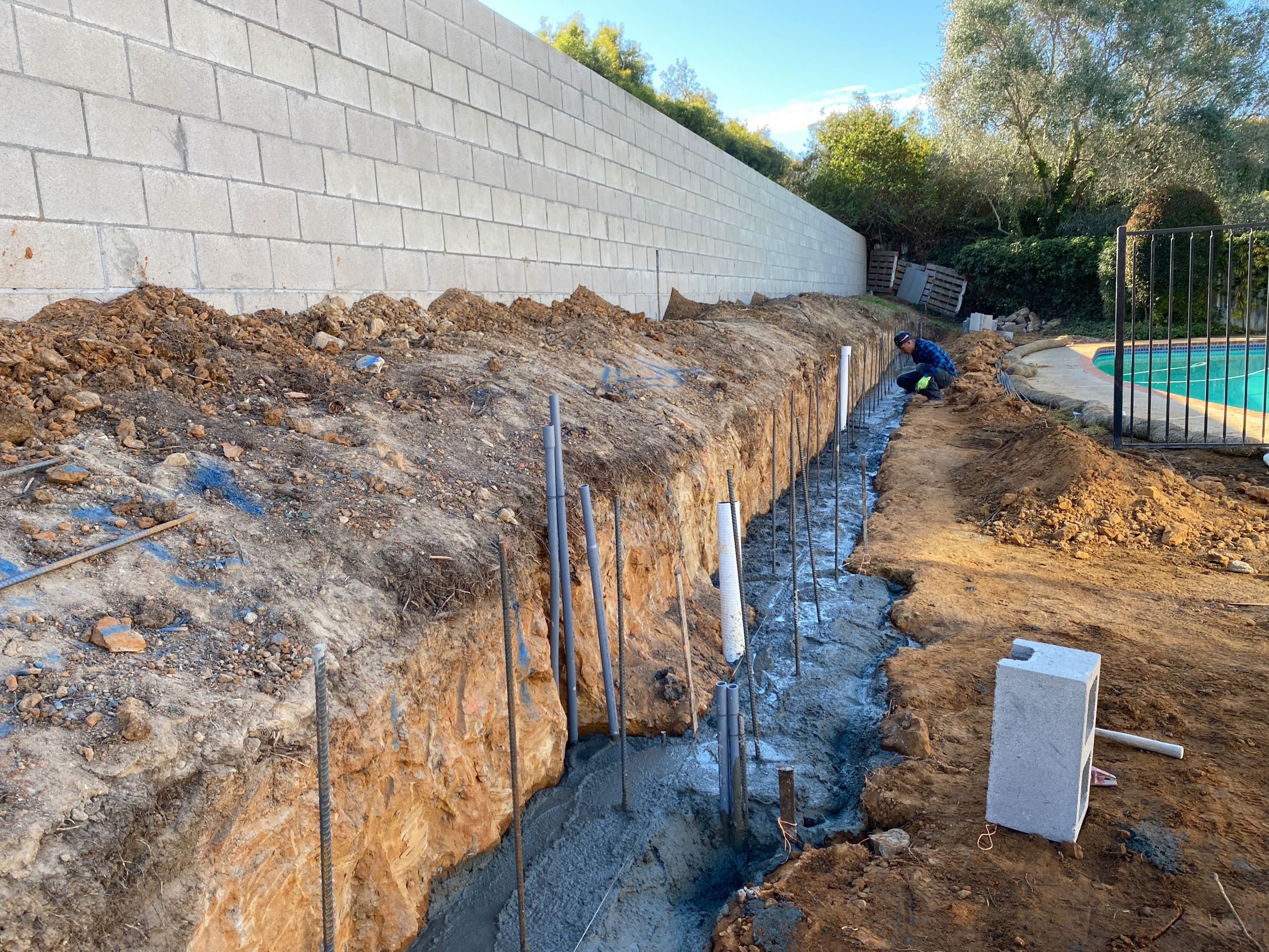 Installing a Concrete Wall Footing in La Jolla