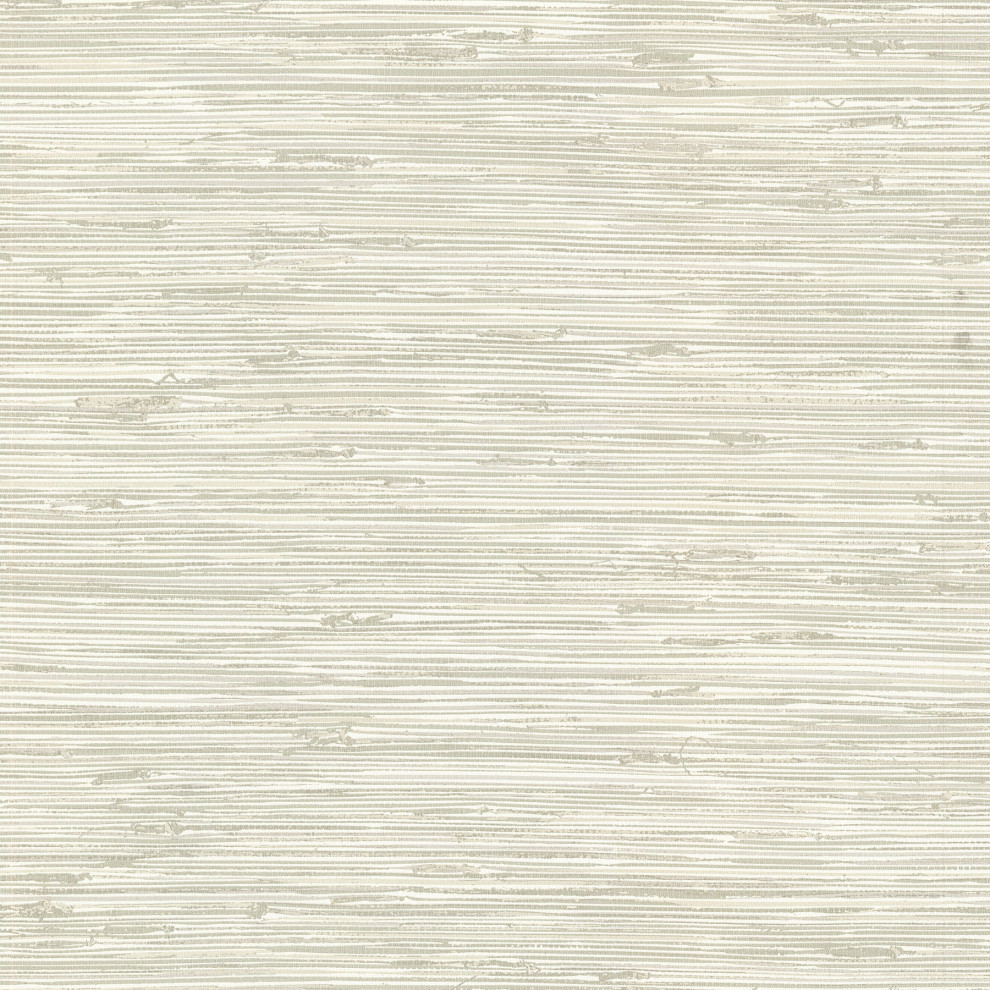 Fiber Cream Faux Grasscloth Wallpaper, Sample - Contemporary