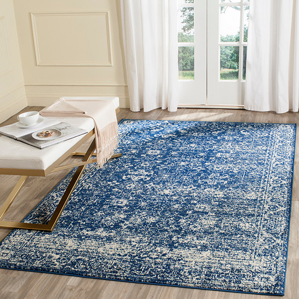 Safavieh Evoke Evk270a Navy Ivory Area Rug 10 X14 Safavieh Evoke Evk270a Navy Ivory Area Rug 10 X14