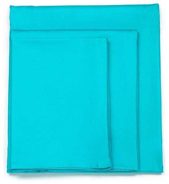 Solid Aqua Cotton Duvet Cover Set Twin, Full, King Size, Twin