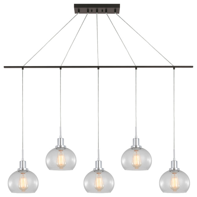 Woodbridge Lighting Austin 5 Light Linear Pendant With St64 Bulb Woodbridge Lighting Austin 5 Light Linear Pendant With St64 Bulb