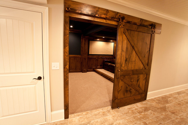 Sliding Theater Room Barn Door Traditional Atlanta By Level