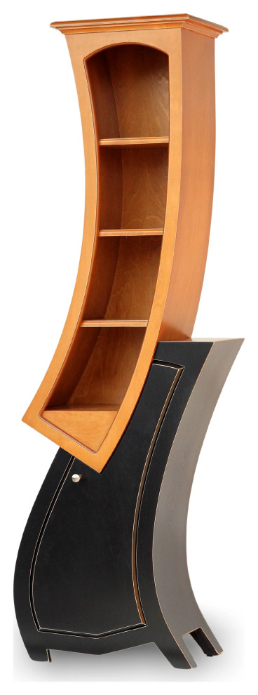 Stacked Cabinet No. 7, Blonde Stain & Black Paint