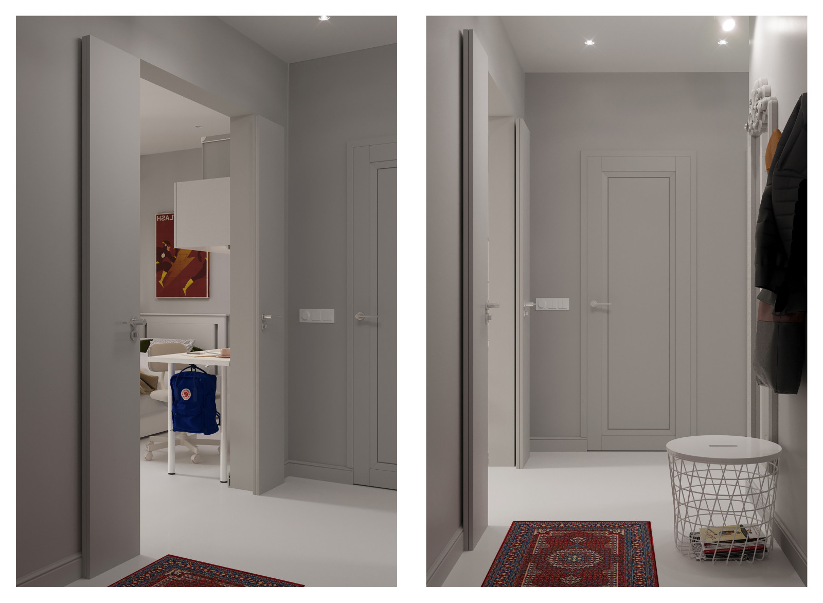 Светлая квартира в панельном доме для молодой девушки