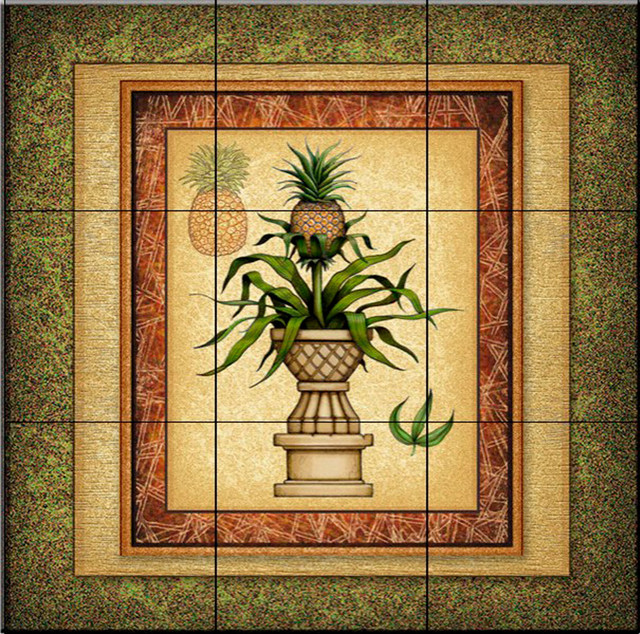 Tile Mural Pineapple Plant, Small - Tropical - Tile Murals - by The