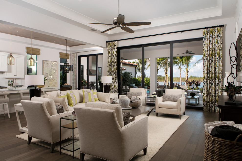 Photo of a beach style living room in Miami.