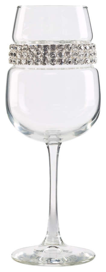 Shimmering Wines by Stemware Designs Wine Glass, Silver, Set of 2