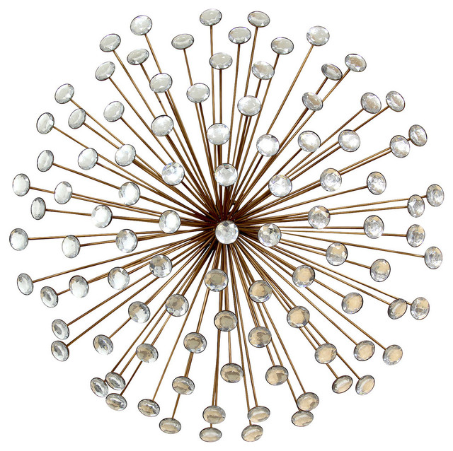 Stratton Home Decor Bronze Acrylic Burst SPC 986 Midcentury Wall